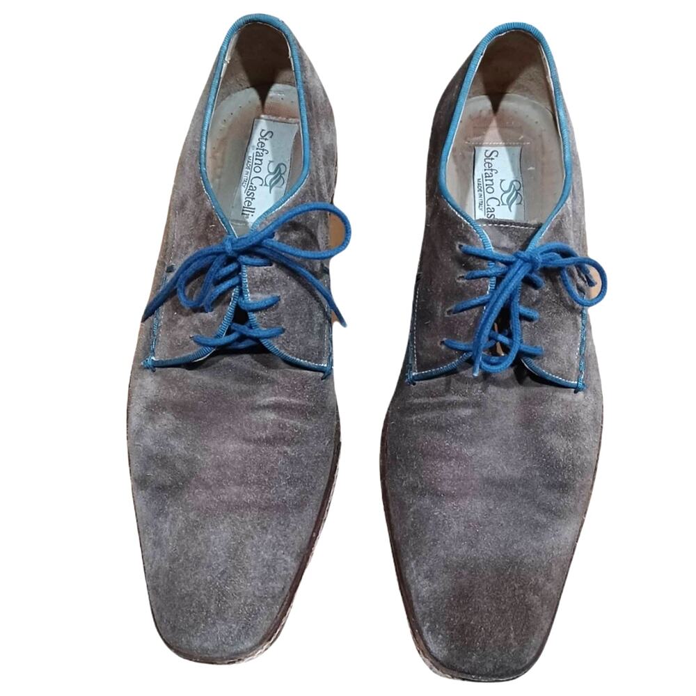 STEFANO CASTELLI Men's Italian Made Suede Shoes US Size 8.5 ITALIAN Size 41.5